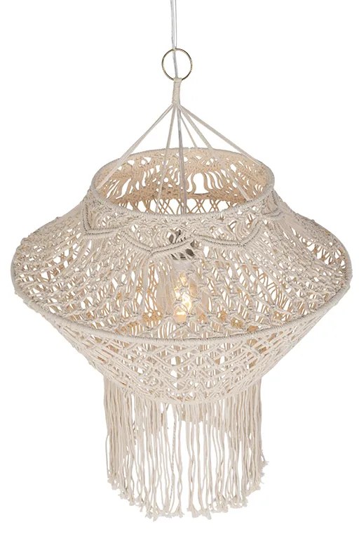 Candeeiro de suspensão rústico em macramé 90 cm - String Rústico