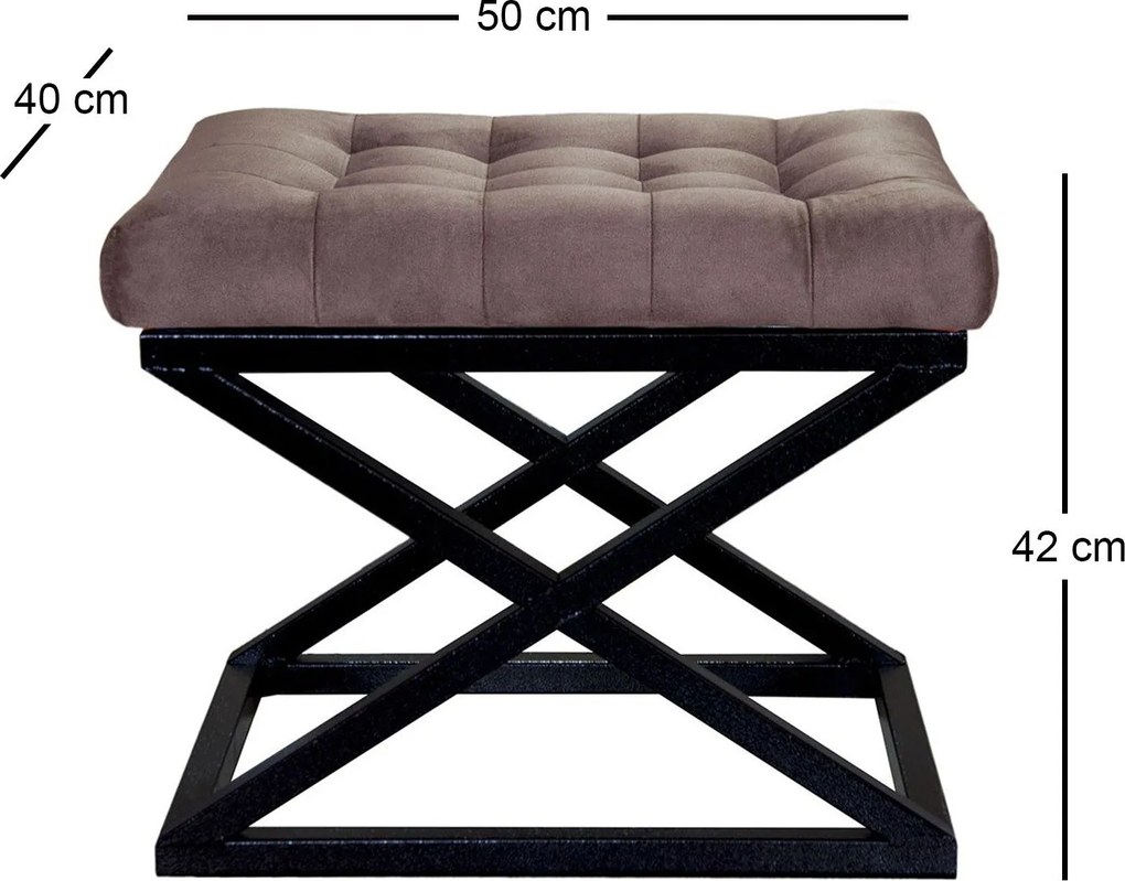 Pouffe Capraz – Preto e Castanho – 50x42x40 cm