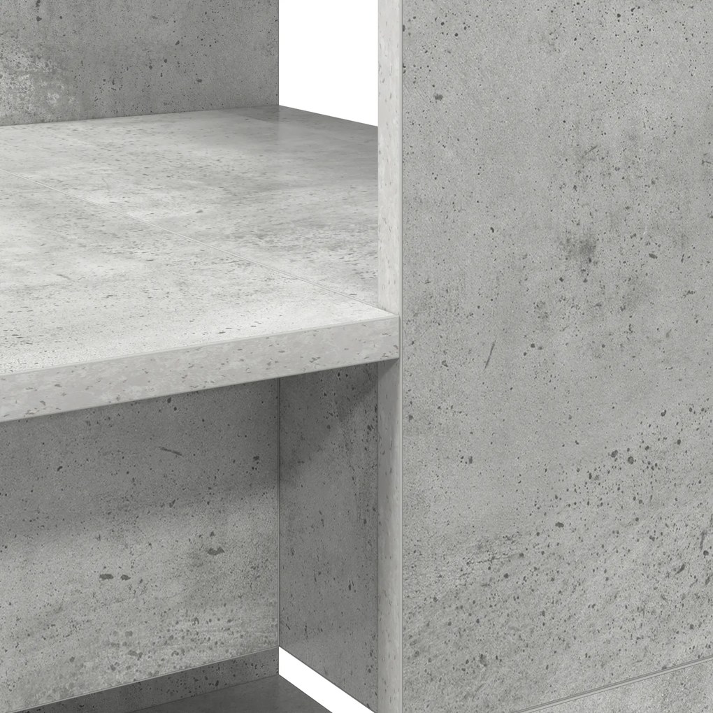 Secretária com Armazenamento Cinzento de Concreto 113x54x120 cm Madeir