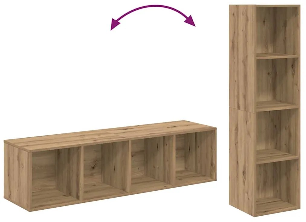 Conjunto de móvel de TV 4 pcs Castanho 37 x 37 x 142.5 cm
