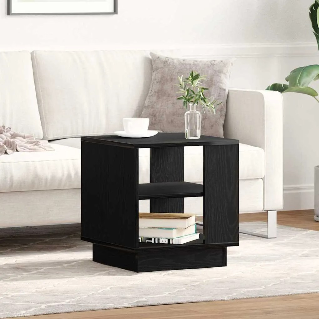 Mesa de Centro vidaXL Carvalho Preto 40x40x43 cm Madeira engenheirada