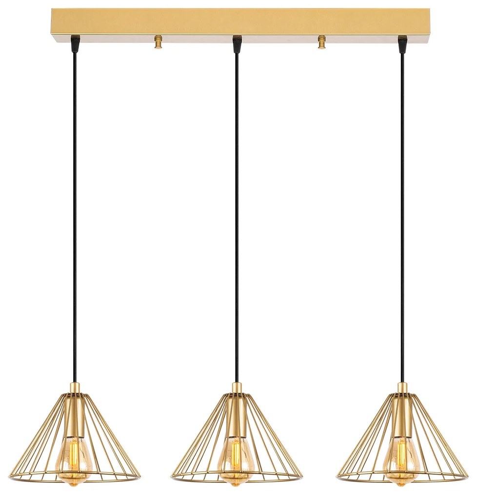 Chandelier Soylu – Dourado Brilhante – 72 x 20 x 117 cm