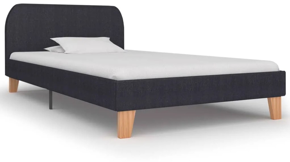 vidaXL Estrutura de cama em tecido 90x200 cm cinzento-escuro