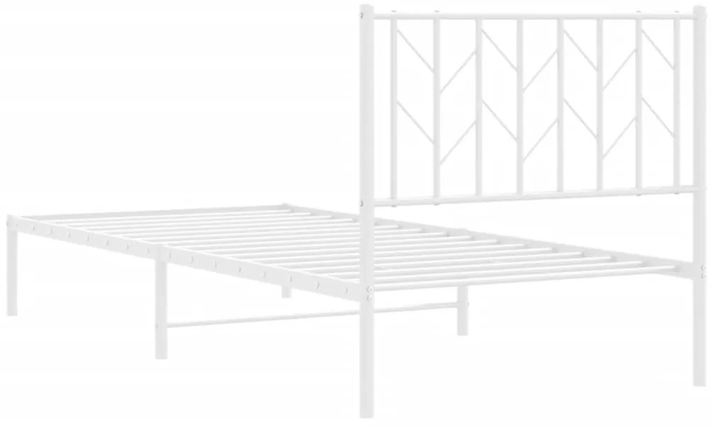 Estrutura de cama com cabeceira 90x190 cm metal branco