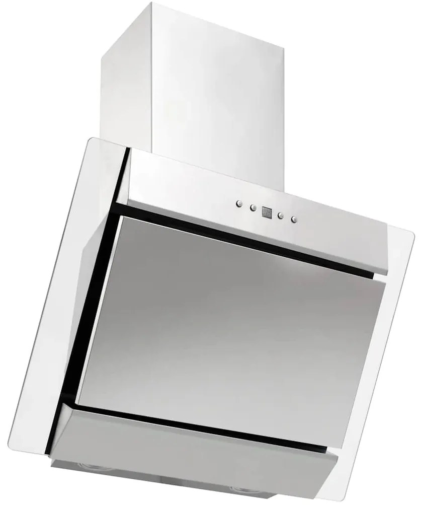 vidaXL Exaustor parede 60 cm aço inoxidável e vidro temperado prateado