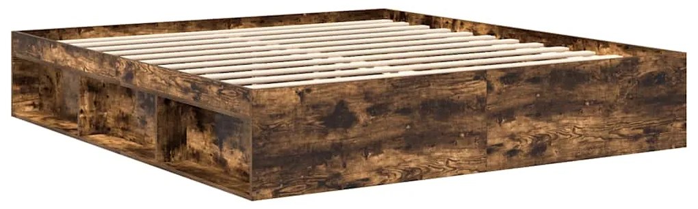 Estrutura de cama super king size 180x200 cm carvalho fumado