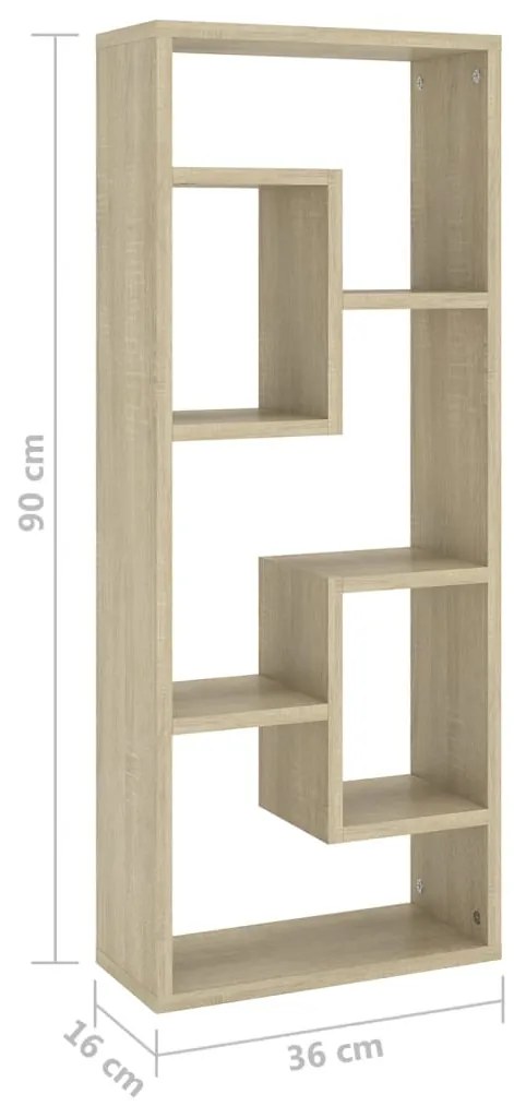 Estante de parede 36x16x90 cm derivados madeira carvalho sonoma
