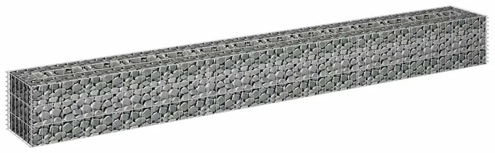 Canteiro elevado/cesto gabião 270x30x30 cm aço galvanizado