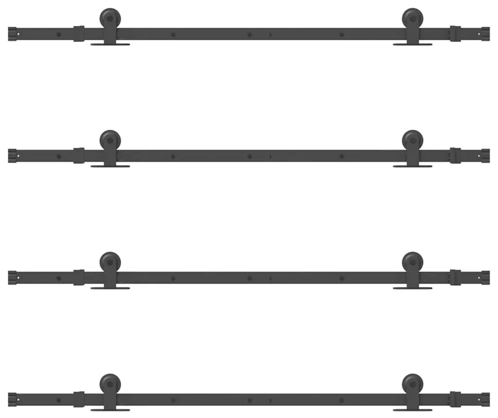 Kit de ferragens para porta deslizante 305 cm aço preto