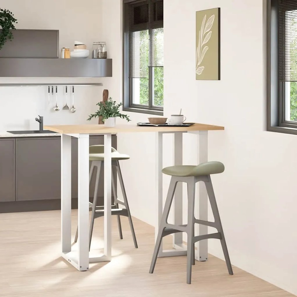 Pés de mesa de bar em forma de T, 2 peças, branco, 60x35x(110-111) cm,