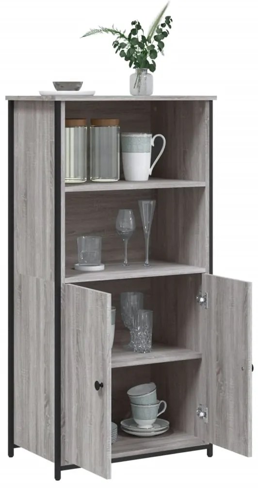 Aparador alto 62x36x121,5 cm derivados de madeira cinza sonoma