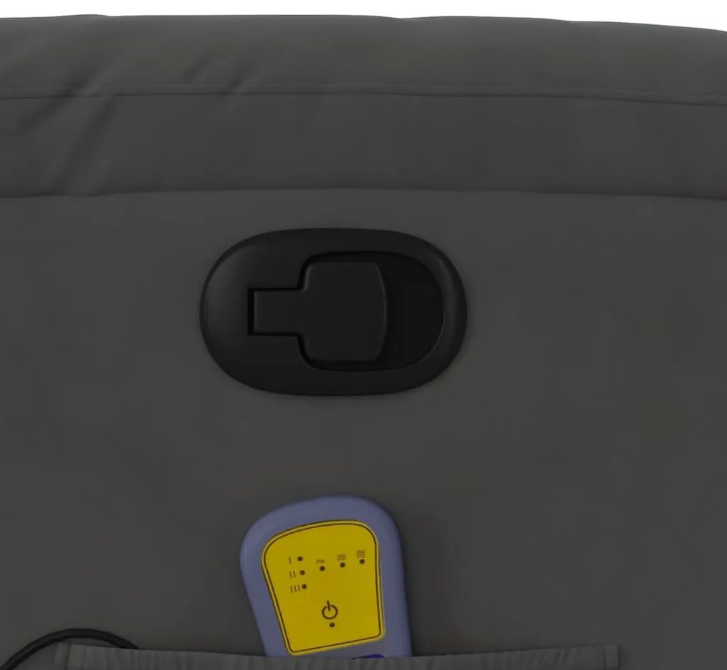 Poltrona de massagens reclinável tecido microfibra cinza-escuro