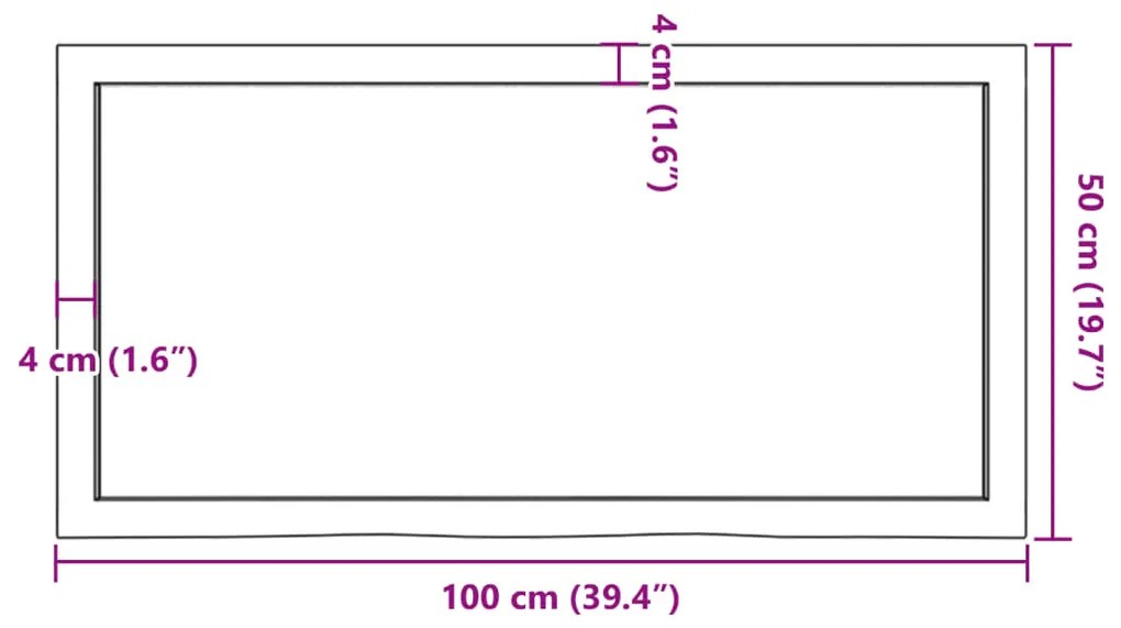 Prateleira de parede 100x50x(2-4)cm carvalho maciço não tratado
