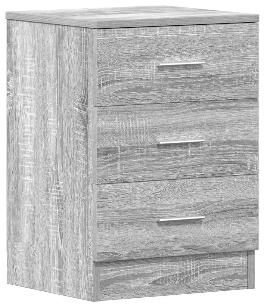 Mesa cabeceira 2pcs 38x35x56cm derivado madeira cinzento sonoma