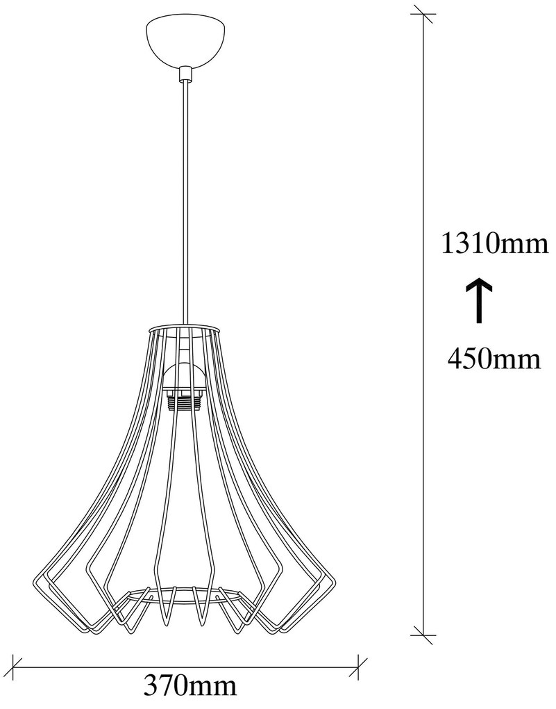 Candeeiro Chandelier Saglam – Cobre e Preto – Diâmetro 37 cm
