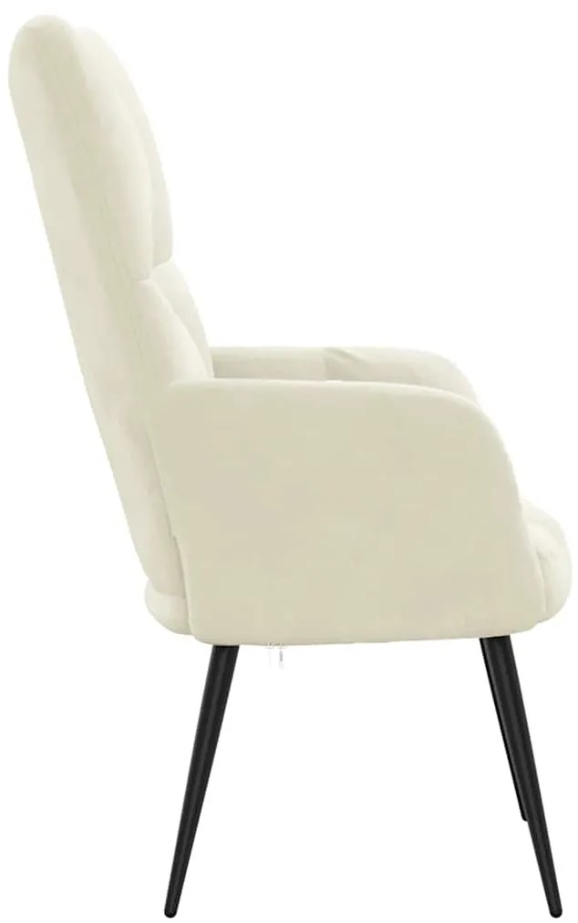 Cadeira de descanso veludo branco nata
