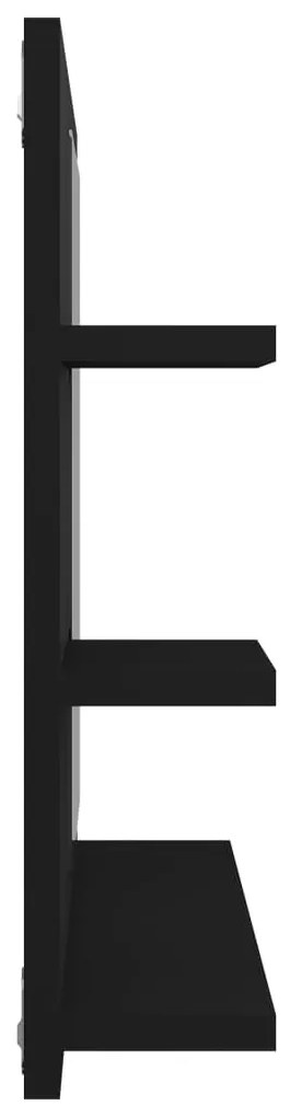 Espelho de casa de banho 60x10,5x45 cm contraplacado preto