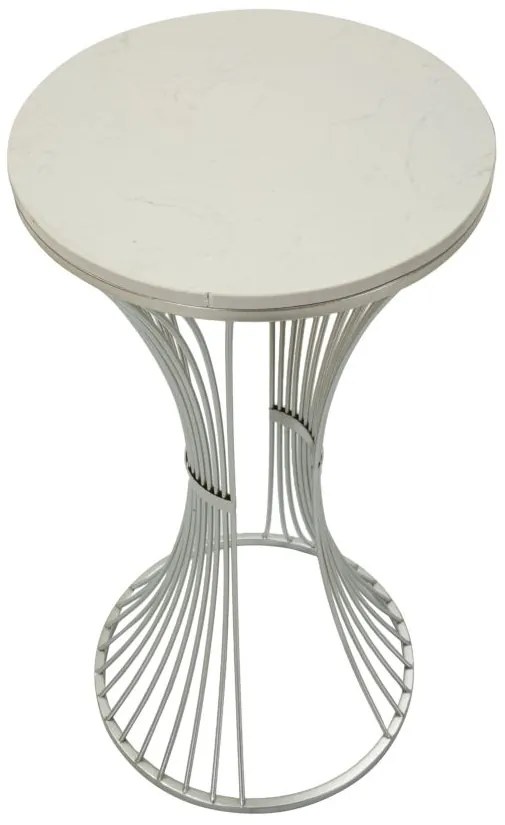 MESA DE APOIO Ø 40X79 CM PRATEADA