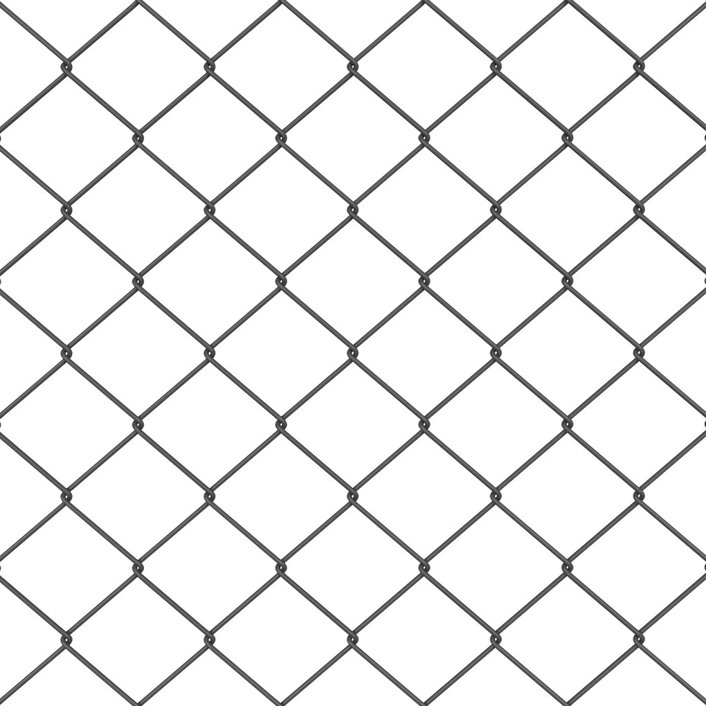 Cerca de Cadeia com 13 Postes Flangeados 0.4x25 m Aço Galvanizado