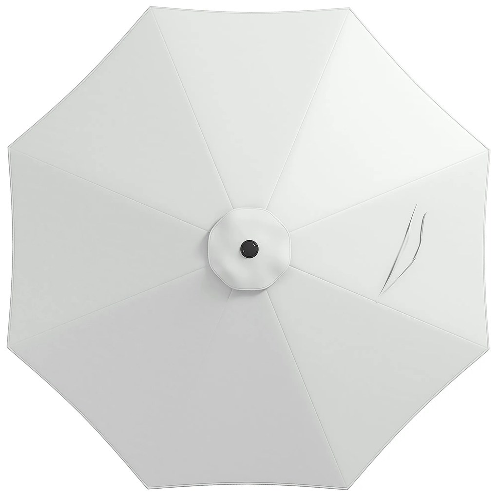 Toldo de Substituição para Chapéu de Sol de 3 m com Ventilação Superior para Exterior Jardim Pátio Piscina Branco