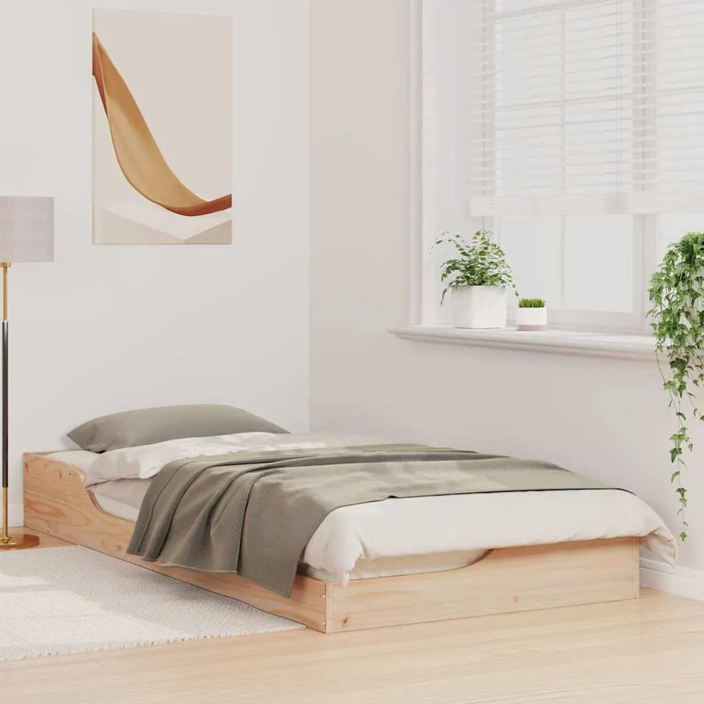 Estrutura de cama de chão Castanho 90 x 200 cm