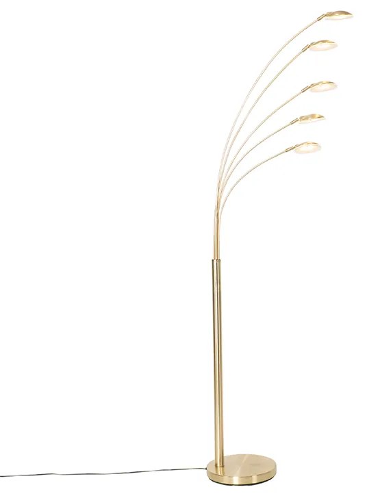 Candeeiro de pé design latão incl. LED 5 luzes - Sixties Trento Design