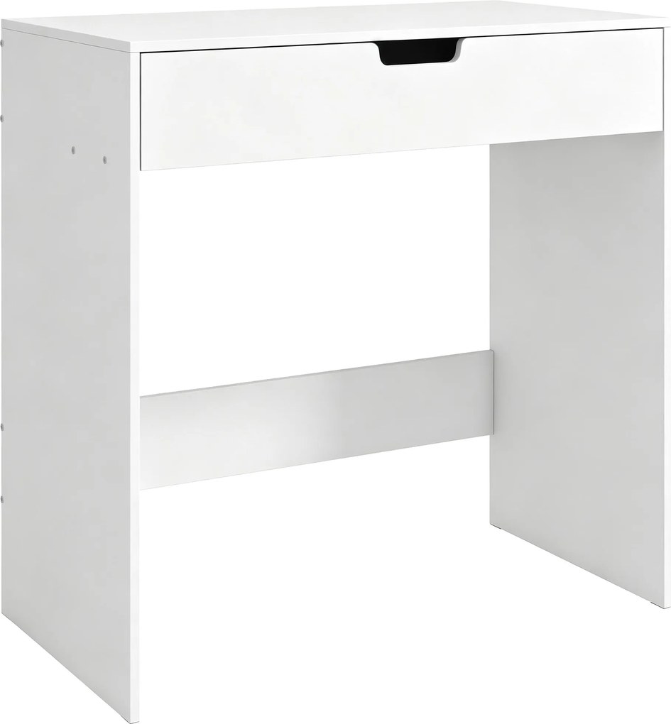 HOMCOM Penteadeira com gaveta, mesa de maquiagem moderna moderna, para quarto, 75 x 40 x 75 cm, branco | Aosom Portugal