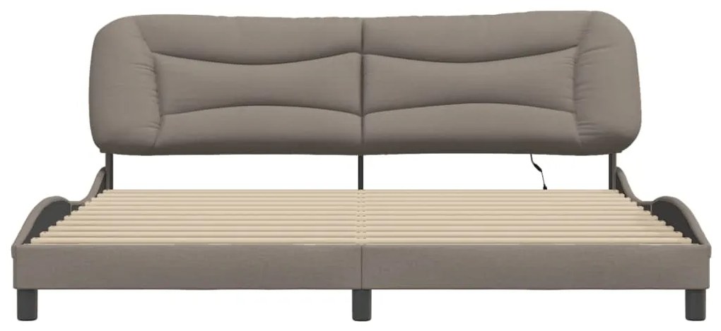 Estrutura de cama com LED sem colchão 200x200 cm tecido