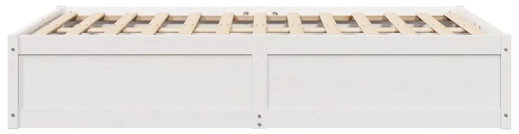 Cama sem colchão 135x190 cm madeira de pinho maciça branco