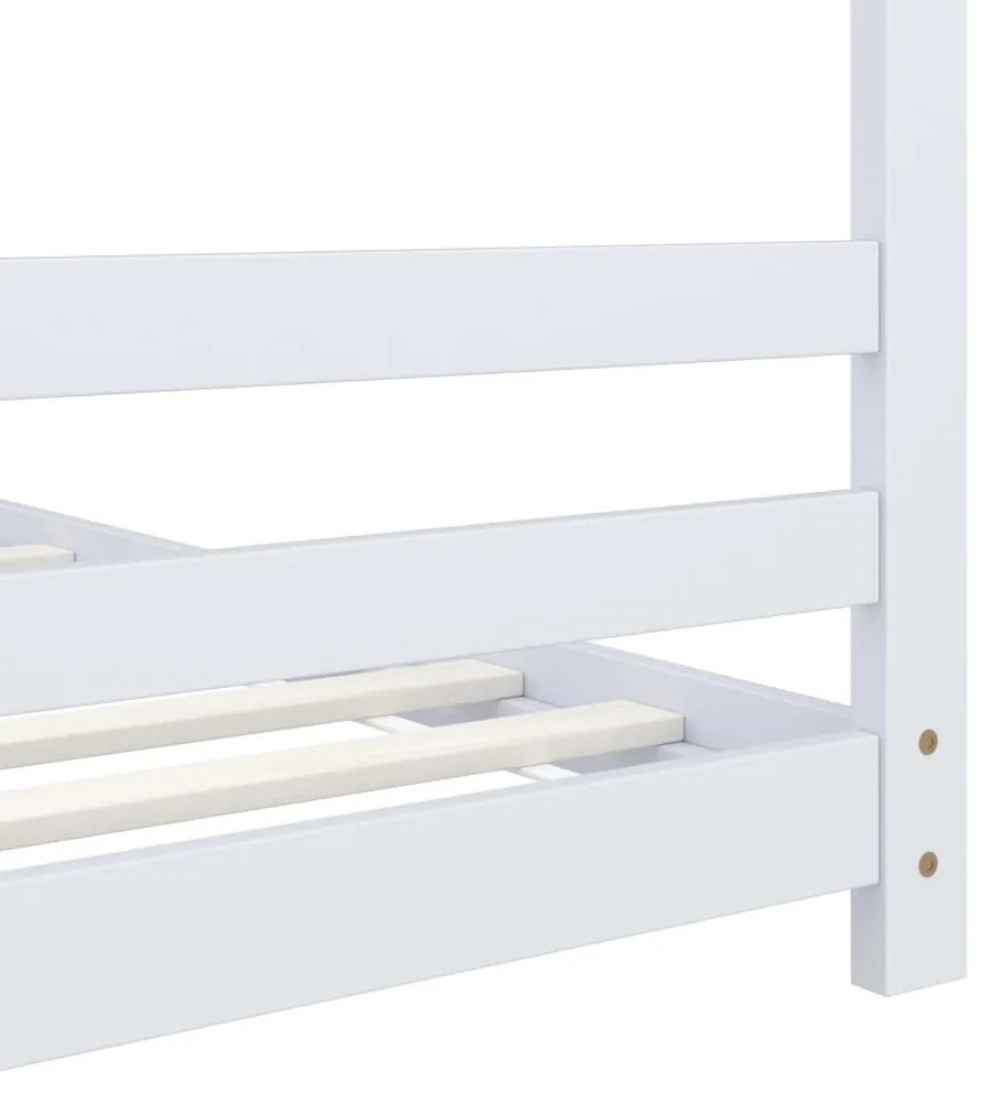 Estrutura de cama para crianças 70x140 cm pinho maciço branco