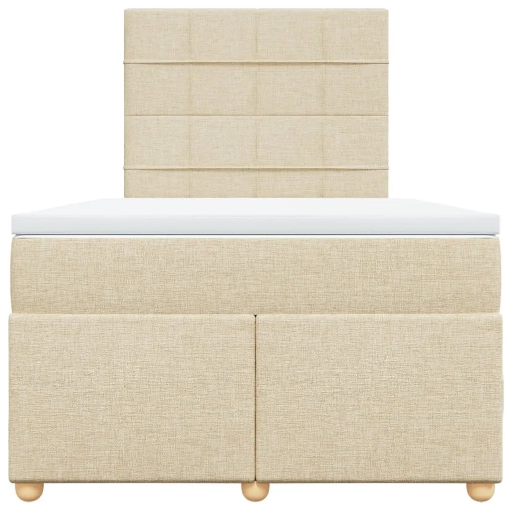 Cama boxspring com colchão 120x190 cm tecido cor creme