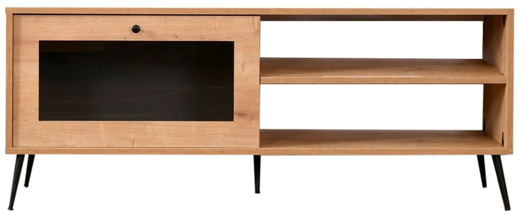Móvel TV Calvin – Carvalho e Preto – 138 cm x 55 cm x 41 cm