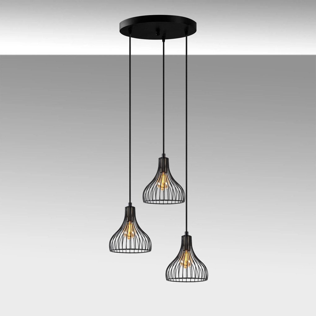 Candeeiro de Teto Telyildo – Preto Antigo – 44 x 44 x 117 cm