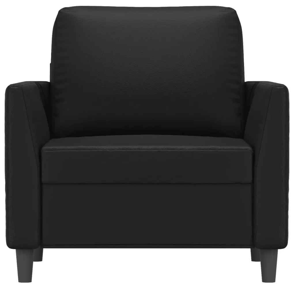 Poltrona couro artificial 60 cm preto