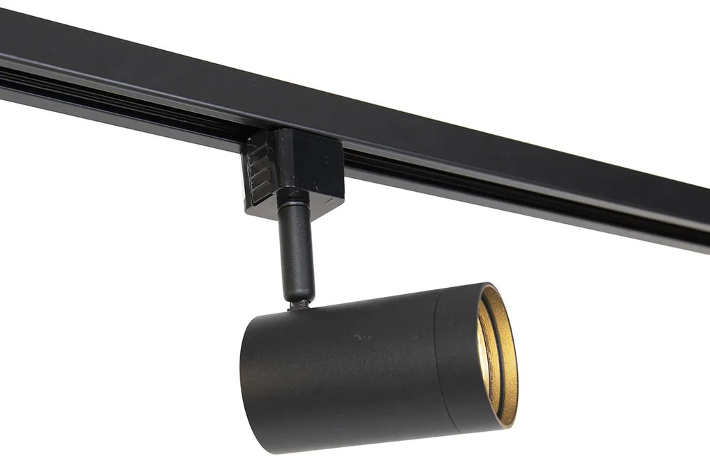LED Sistema de calha pendente inteligente preto monofásico com 5 GU10 Wi-Fi - Jeana Moderno