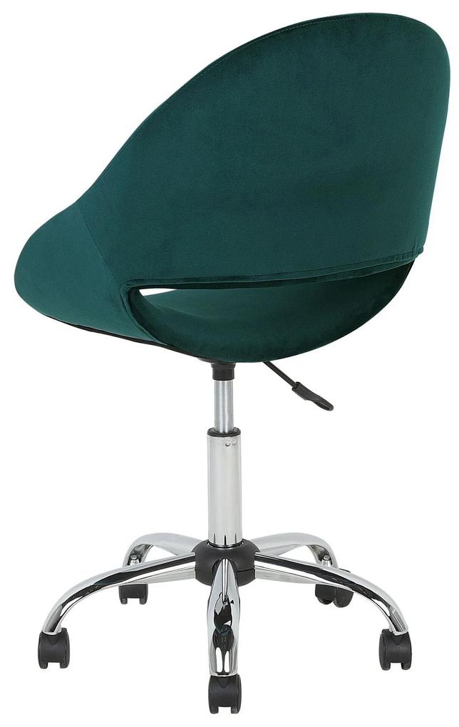 Cadeira de escritório em veludo verde esmeralda SELMA  Beliani
