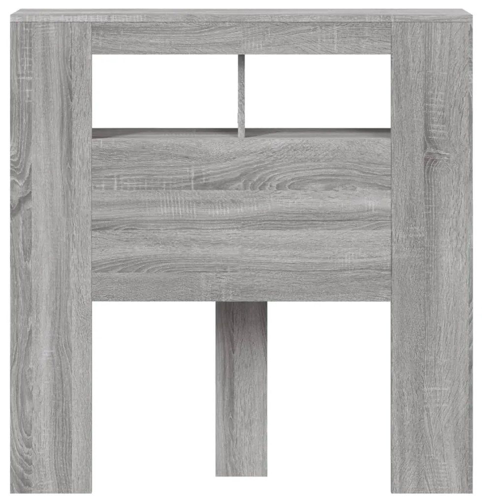 Cabeceira c/ LEDs 100x18,5x103,5 cm sonoma cinzento
