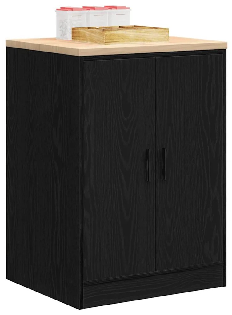Armário de arrumação de garagem Preto 60x51x85 cm