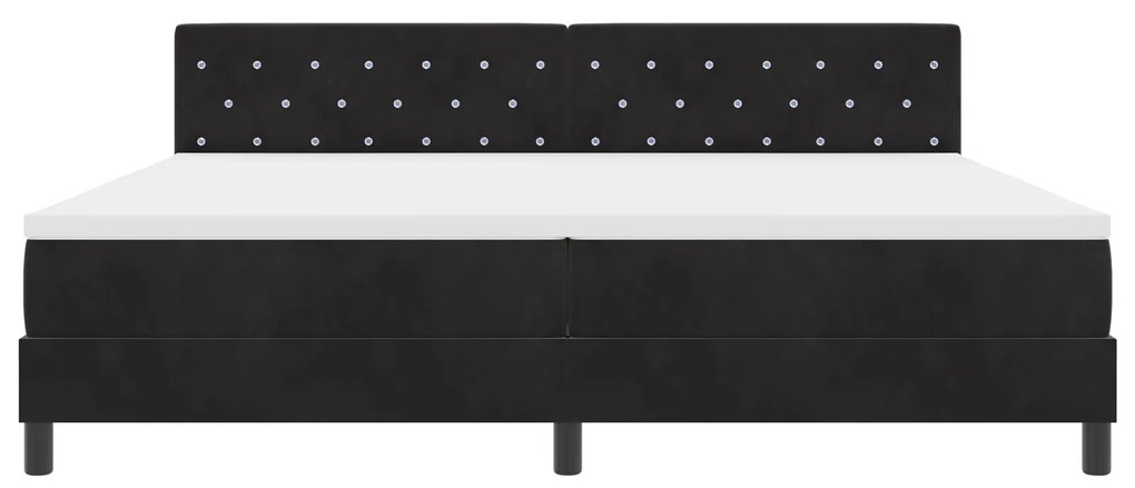 Cama Box Spring vidaXL com Colchão Preto 200x200 cm Veludo