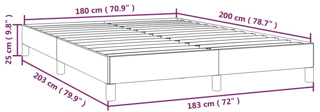 Cama sem colchão 180x200 cm tecido castanho-acinzentado