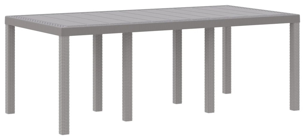 Conjunto de Jantar para Jardim 9 Peças Cinza Claro em Rattan Sintético