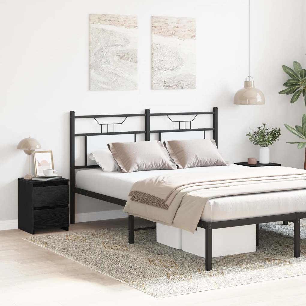 Camas de cabeceira vidaXL com gavetas 2 pcs Carvalho Preto 30x30x40 cm