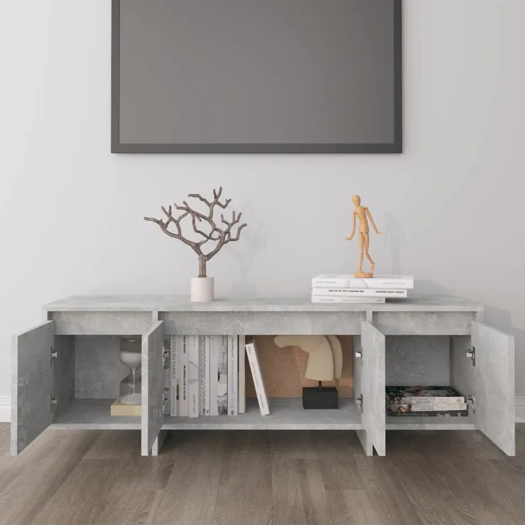 Móvel p/ TV 120x30x40,5cm derivados de madeira cinzento cimento