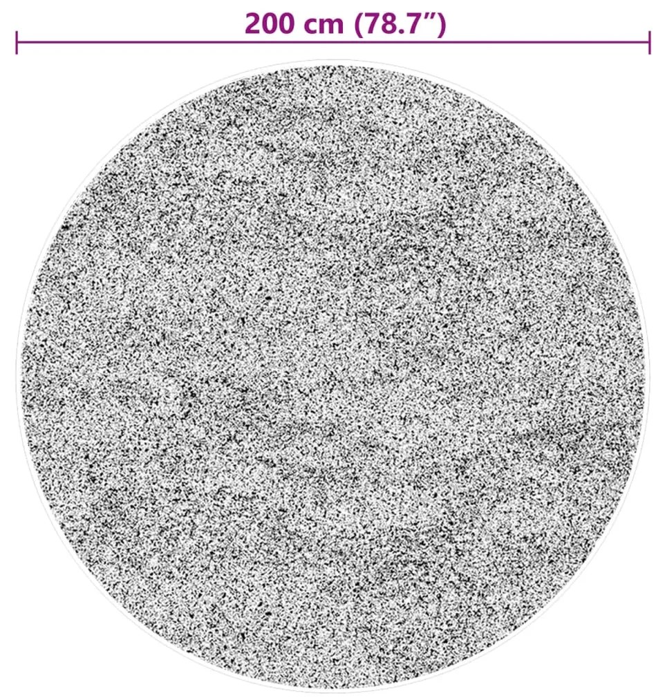 Tapete pelo curto macio e lavável HUARTE Ø 200 cm cinzento