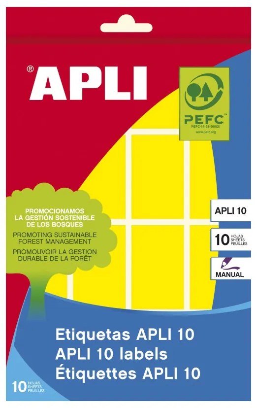 Etiquetas Autocolantes 25x40 mm Redondos Apli Amarelo