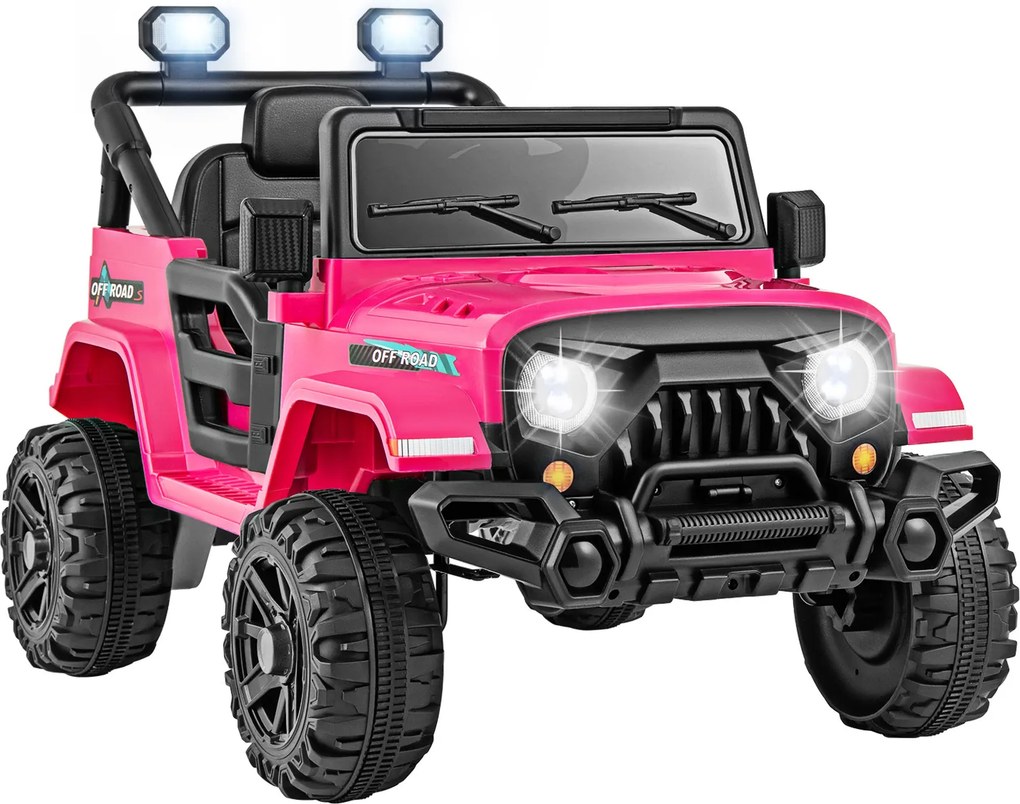 Carro Elétrico para Crianças 2 a 5 anos, 99 x 62 x 62 cm, Com Comando Parental, Rosa escuro