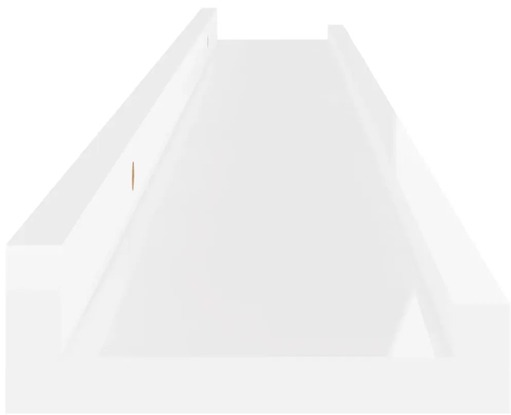 Prateleiras de parede 2 pcs 80x9x3 cm branco brilhante