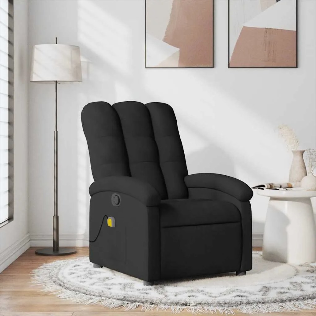 Poltrona de massagens reclinável tecido preto