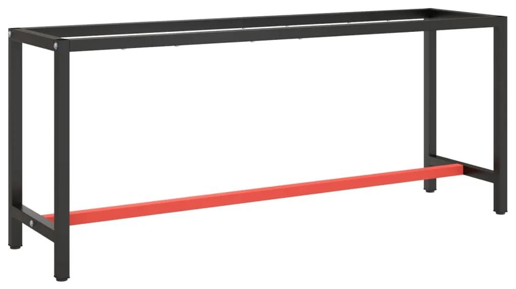 Estrutura p/ bancada 190x50x79 cm metal preto e vermelho mate