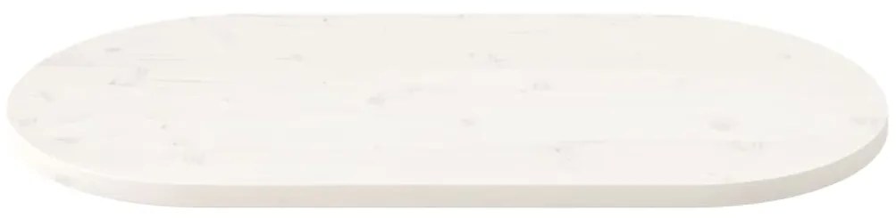 Tampo de mesa oval 110x55x2,5 cm pinho maciço branco